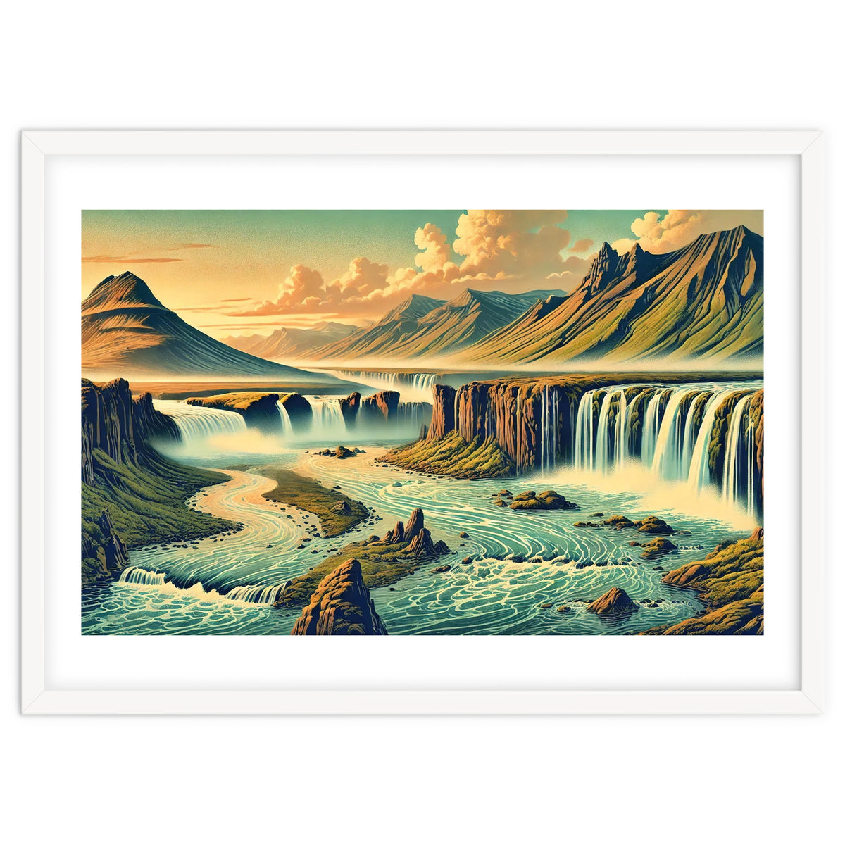 Vintage Iceland, Landscape Poster
