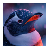 Close Up Penguin With Snowflakes On Head (Print Only) thumbnail