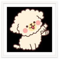Cute Dog Happily Waving His Paw