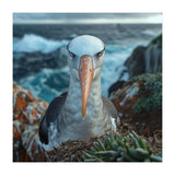 Black Browed Albatross Perched On Nest Near Ocean (Print Only) thumbnail