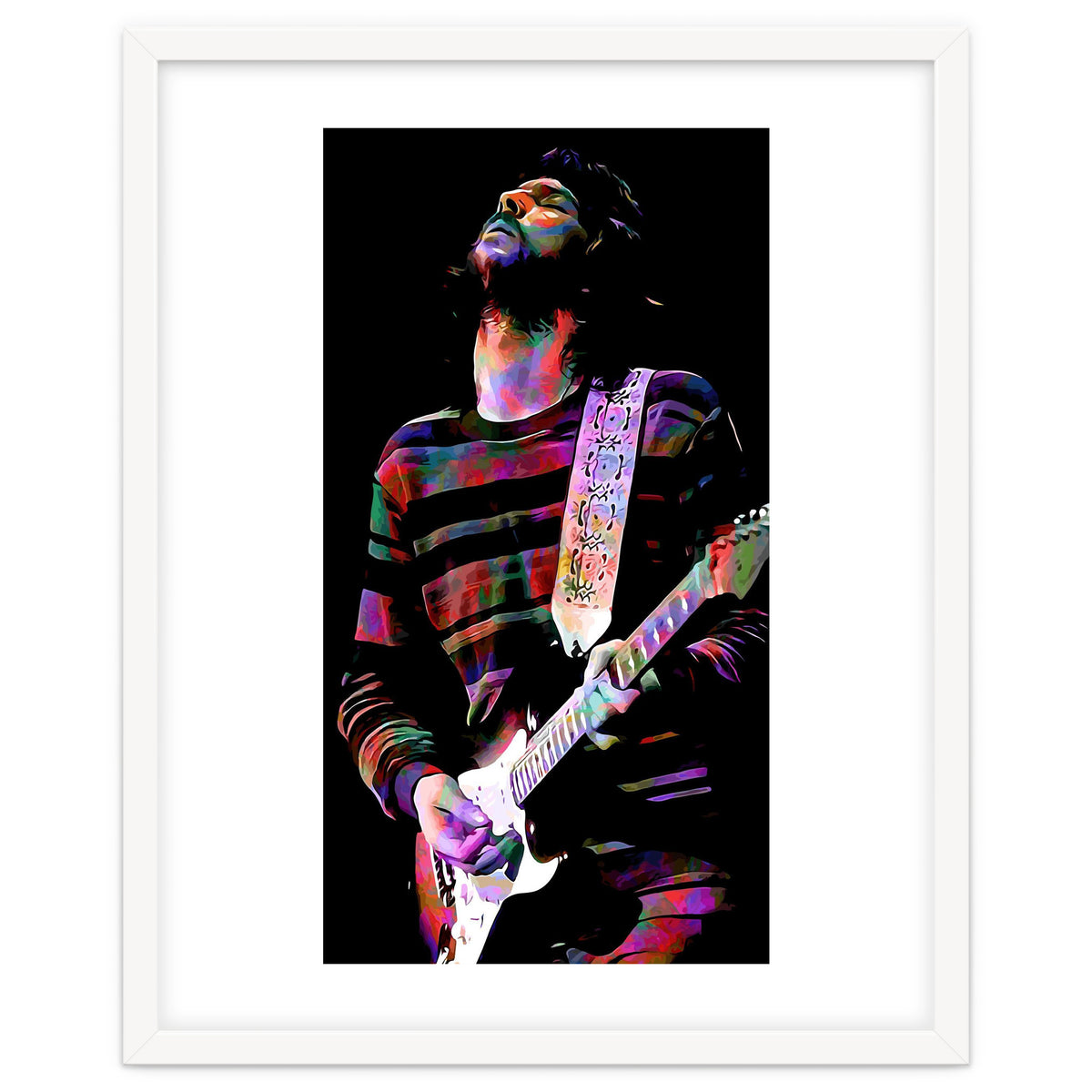 Eric Clapton American Rock and Blues Guitarist in Colorful
