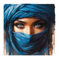 Blue Eyes Tuareg Woman Portrait (Print Only)