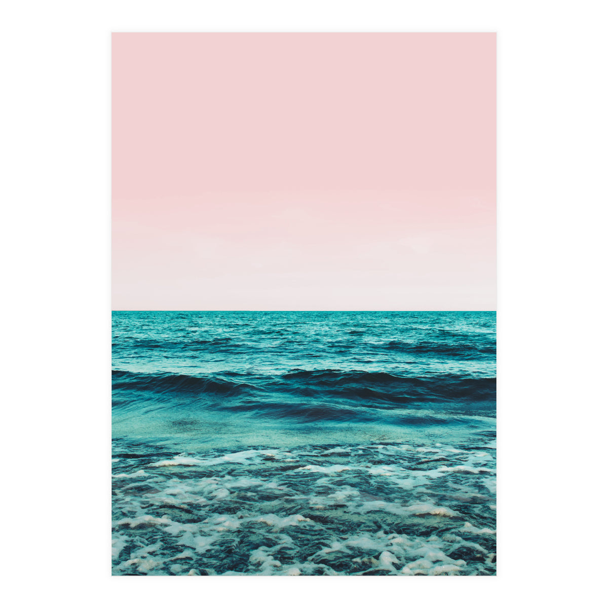 Ocean Love | Sea Beach Sand Waves Photography | Blush Nature Scenic Travel Island Digital (Print Only)