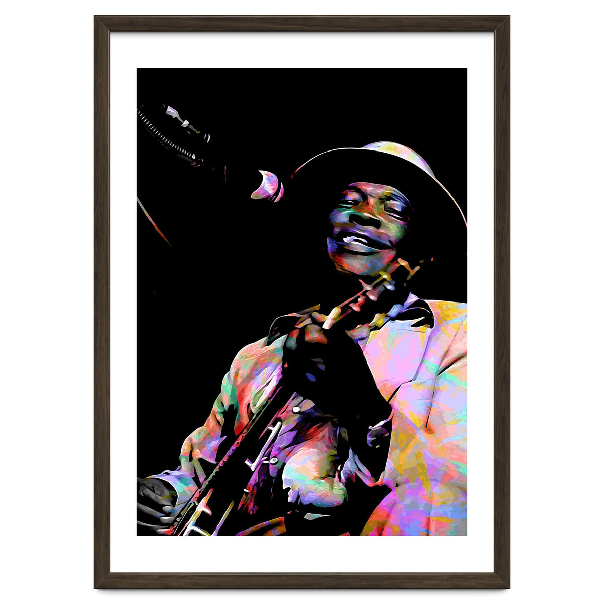 John Lee Hooker American Blues Guitarist Colorful Art