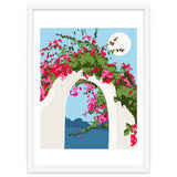 Bougainvillea Arch, Greece Santorini Architecture Travel, Summer Botanical Nature Bohemian, Eclectic Boho thumbnail