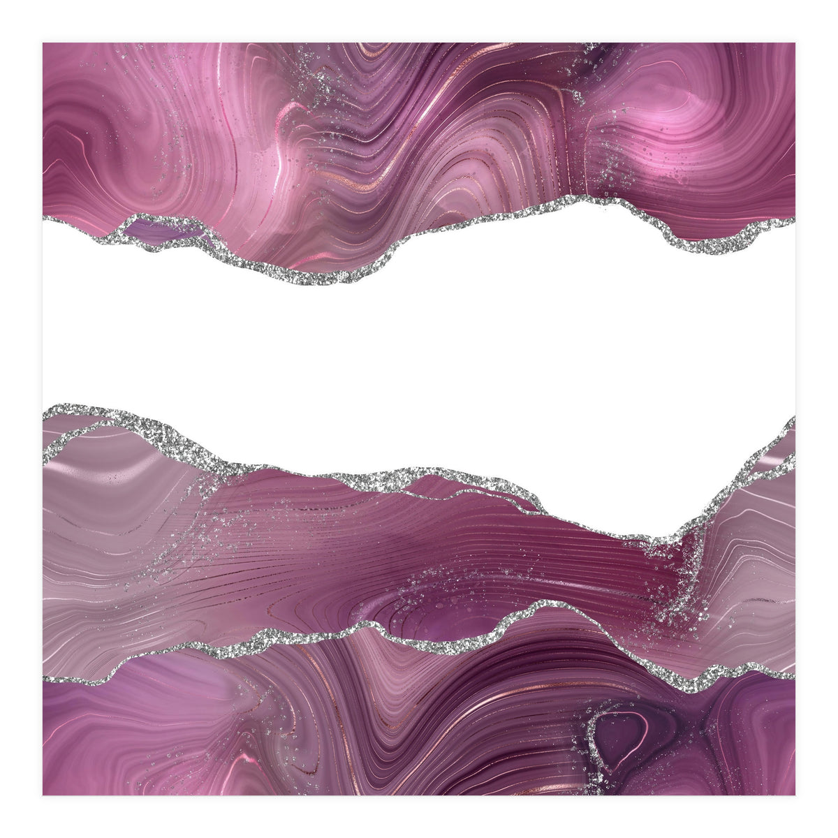 Mauve & Silver Agate Texture 08  (Print Only)