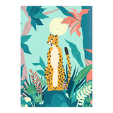 Leopard Forest, Pastel Tropical Jungle Nature Botanical, Moon Eclectic Colorful Wild Animals Boho (Print Only) thumbnail