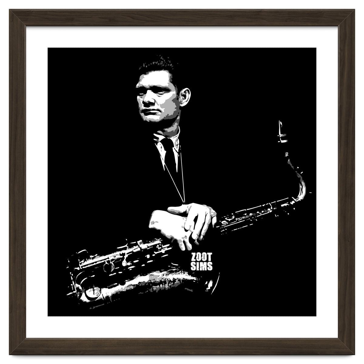 Zoot Sims American Jazz Saxophonist in Grayscale