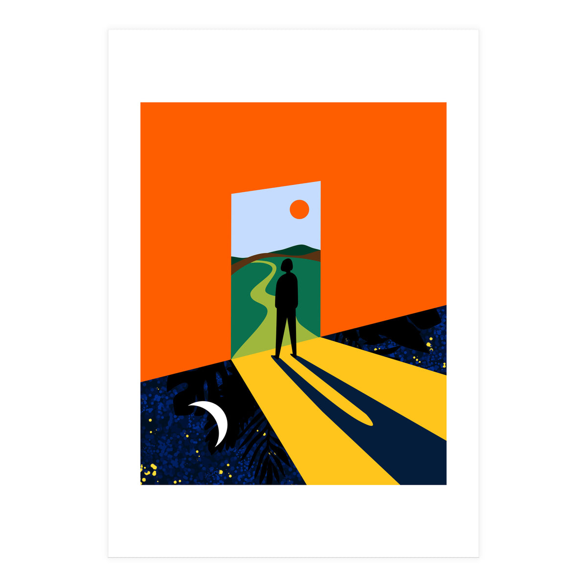 The Path Ahead, Abstract Concept Positivity Growth Mindset People, Eclectic Inspire Bohemian Contemporary Modern Pop Art (Print Only)