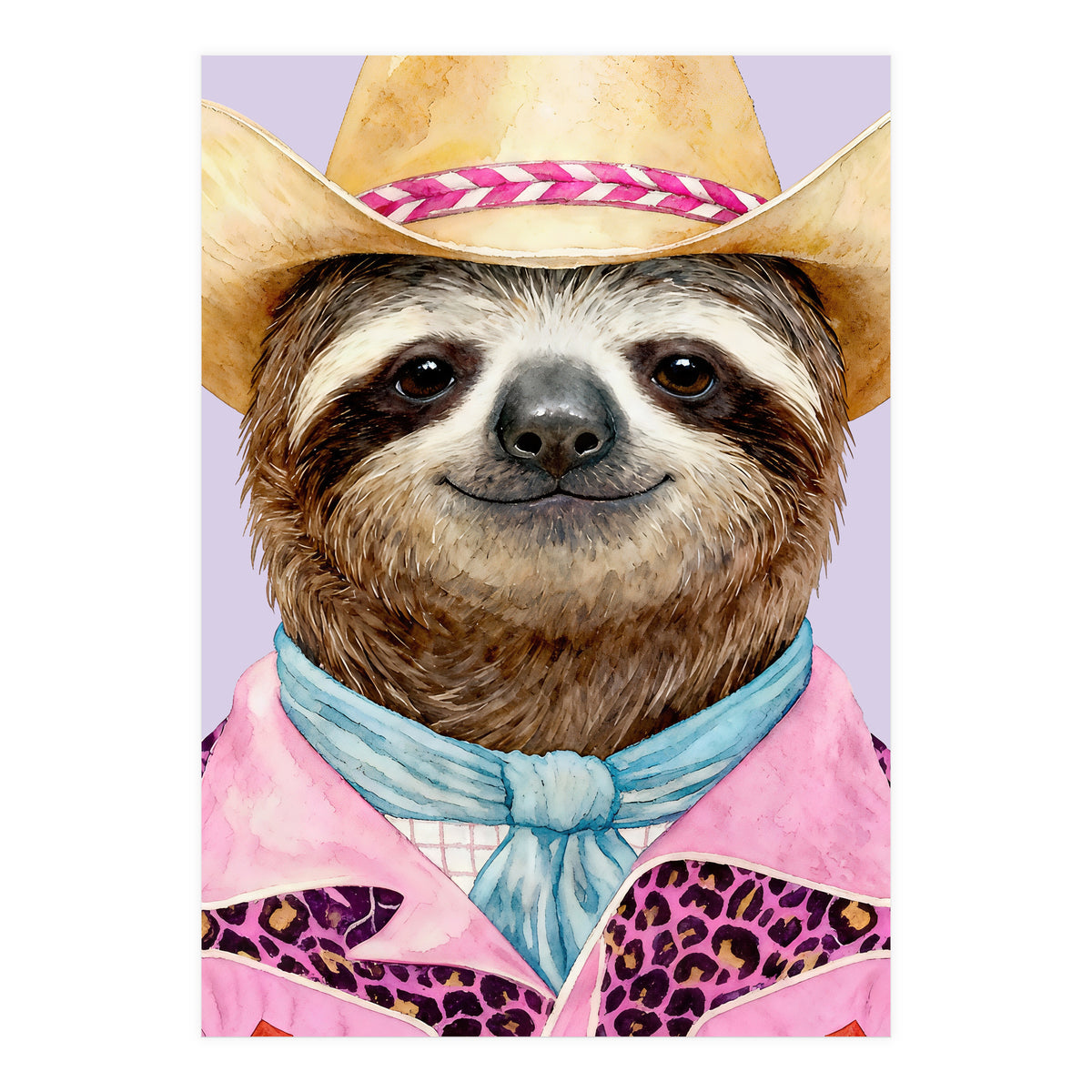 Sloth Wild Cowboy fashion (Print Only)