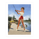 Pinup Fishing Girl With Her Catch (Print Only) thumbnail