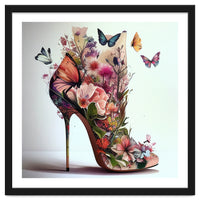 Floral Stiletto With Butterflies