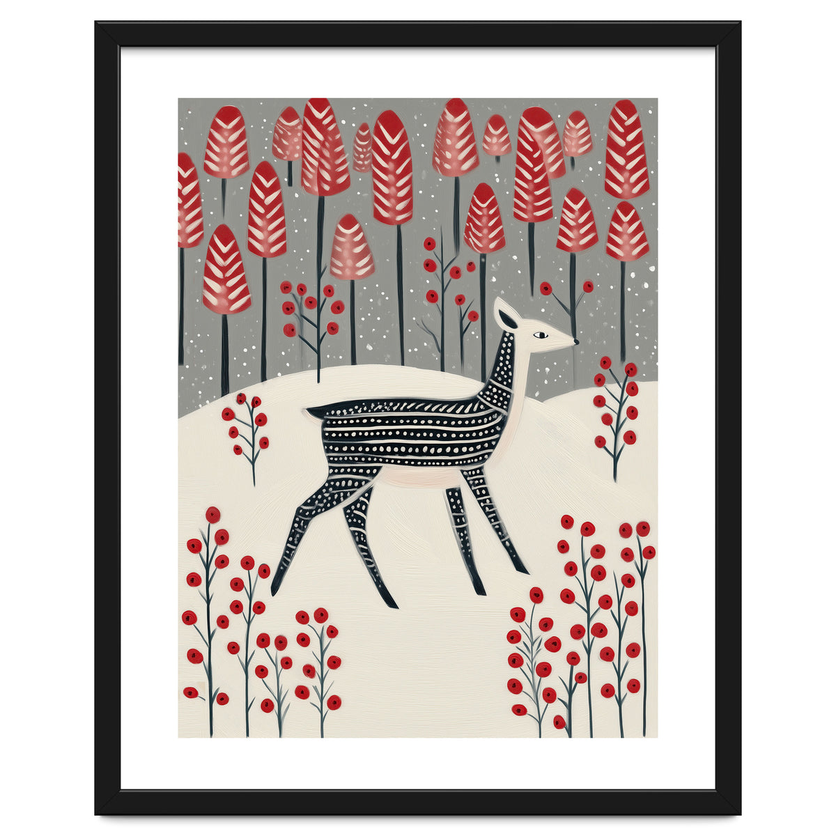 Fawn in a Winter Landscape