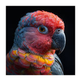 Close Up Parrot Face Red Blue Yellow Plumage (Print Only) thumbnail