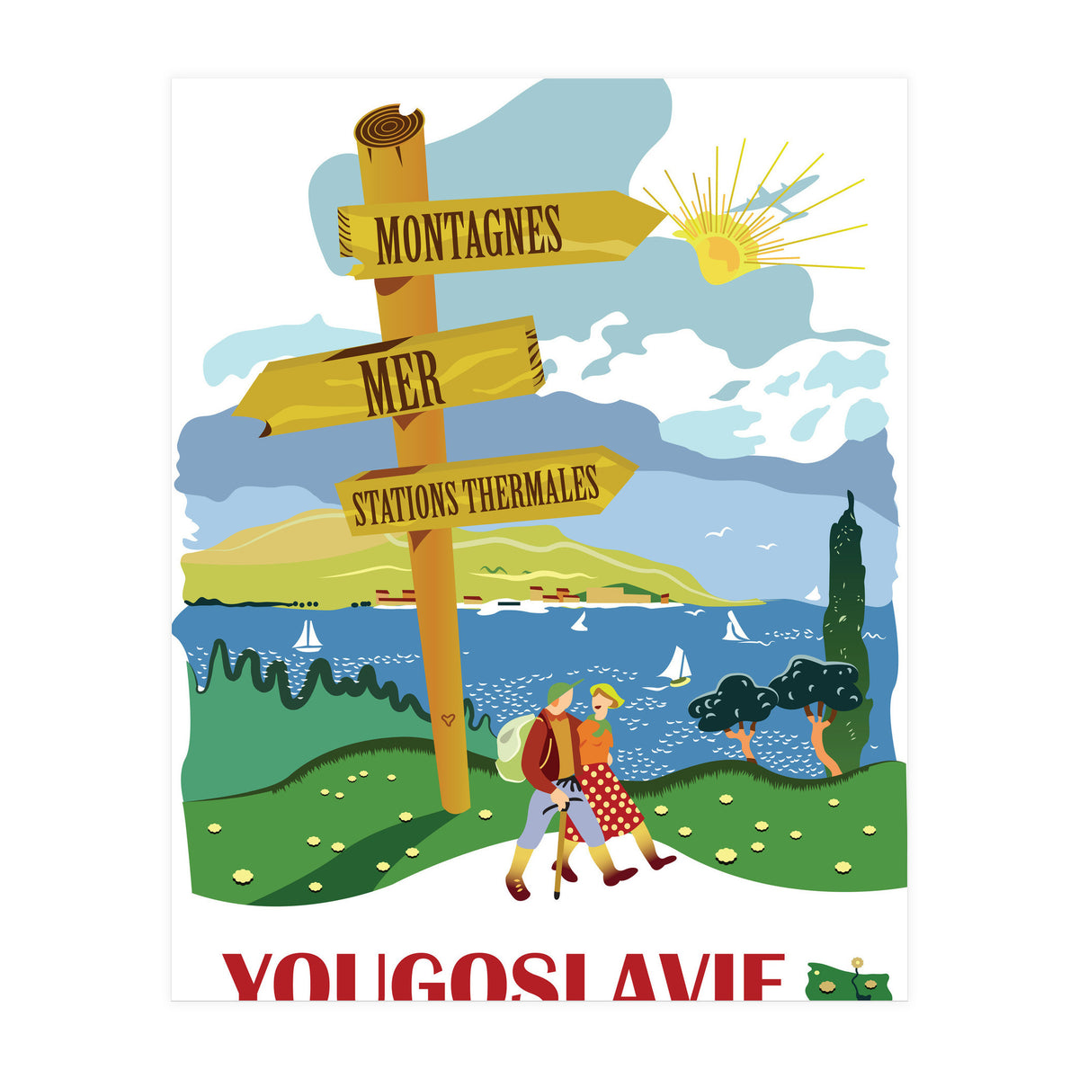 Hiking on Adriatic Coast, Yugoslavia (Print Only)