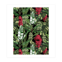 Banano Leaves Dark Jungle Red (Print Only)