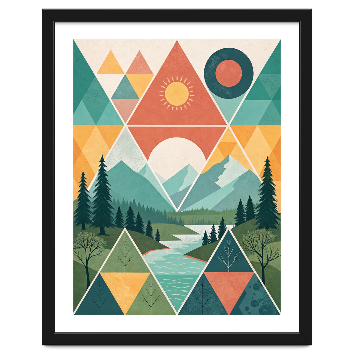 Geometric Convergence: A Mosaic of the Alpine Wilderness
