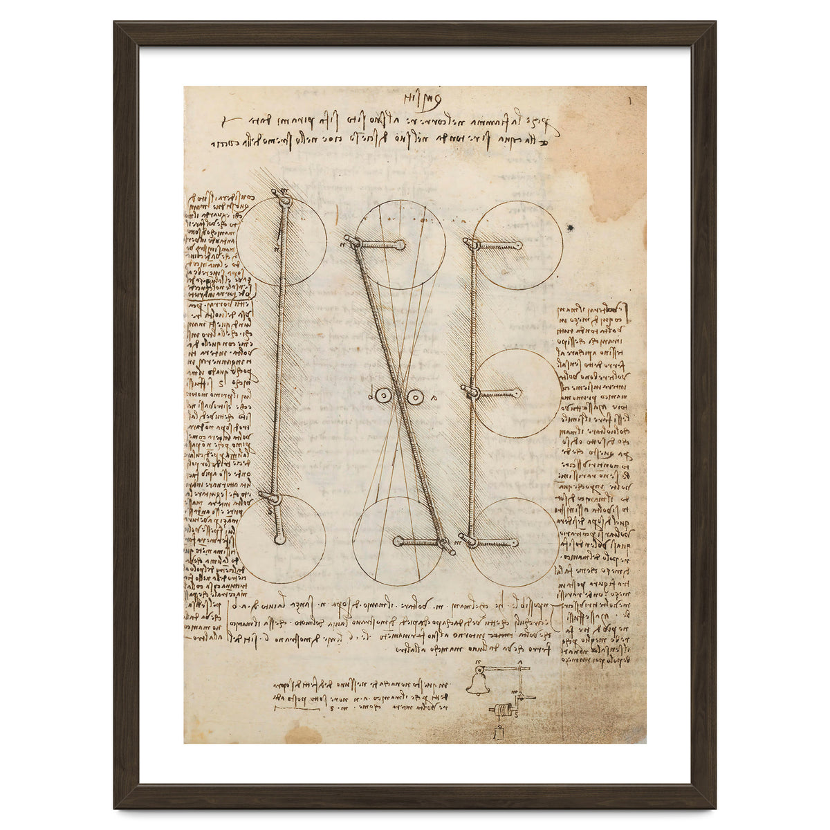 Folio f 1r. Codex Madrid I (Ms. 8937) "Treaty of statics and mechanics", 192 folios with 384 page...