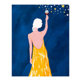 Pour Me Some Magic, Moon Stars Night Sky, Bohemian Woman Positivity Hope Miracle, Wine Holidays New Years Eclectic Gifts (Print Only) thumbnail