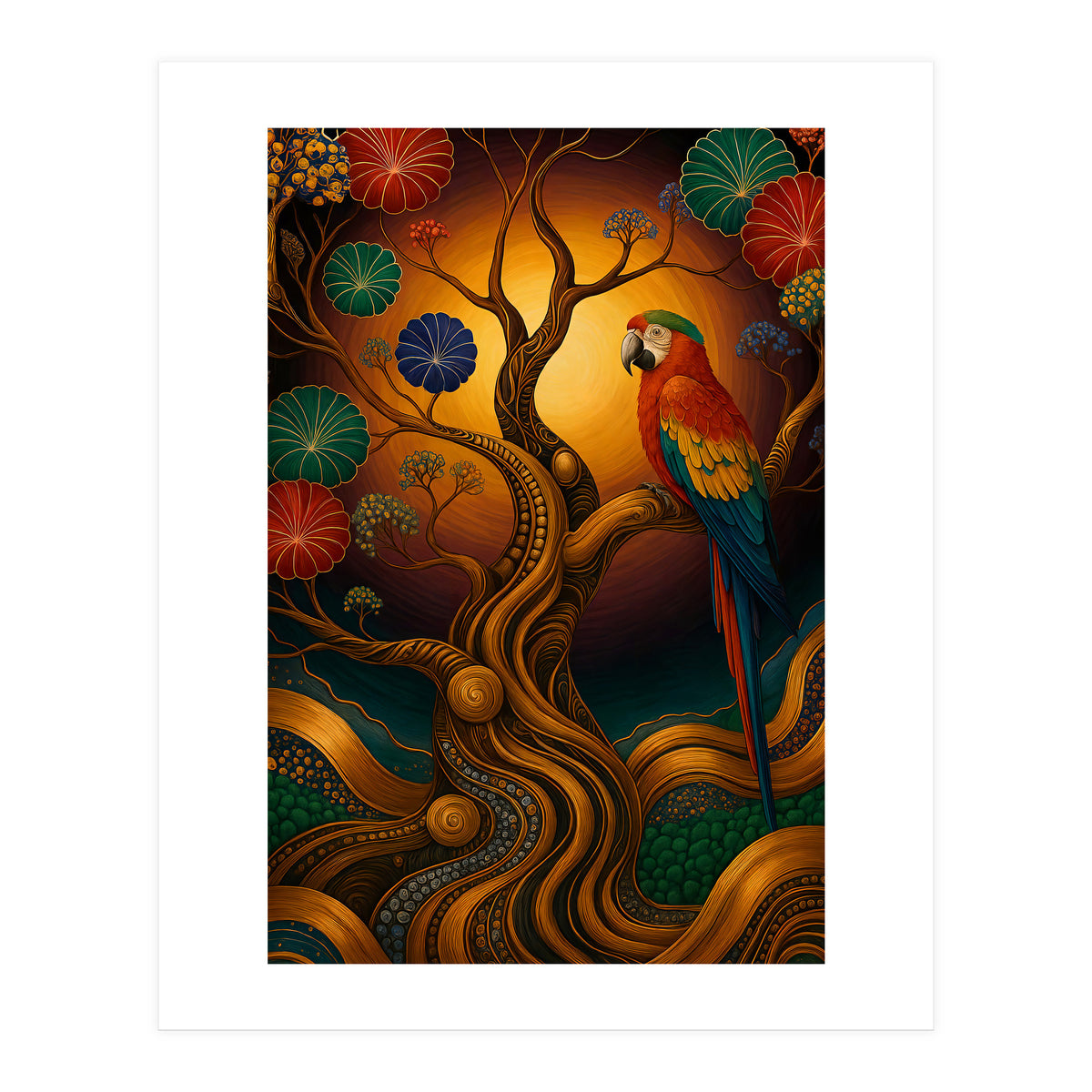 Parrot in Retro Contemporary Aesthetics (Print Only)