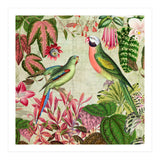 Exotic Lush Rainforest With Colorful Parrots And Flowers (Print Only) thumbnail