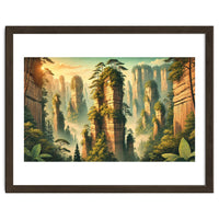 Vintage China, Zhangjiajie Stone Pillars Poster