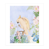 White Cockatoo In Flower Jungle  (Print Only) thumbnail