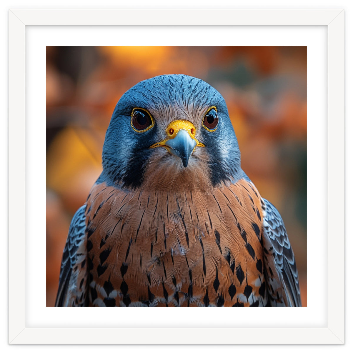 Close Up Of A Kestrel Bird Of Prey Portrait