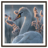 Swan Portrait Dew Drops Morning Light thumbnail