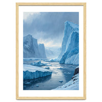 Majestic Arctic Icebergs and Glacial Valley