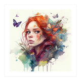 Red Hair Butterfly Glance (Print Only) thumbnail