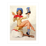Pinup Sexy Cowgirl Cleaning Her Boots (Print Only) thumbnail