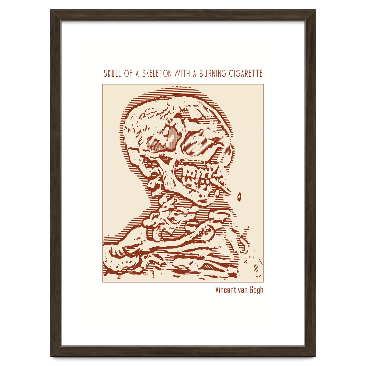 Skull Of A Skeleton With A Burning Cigarette