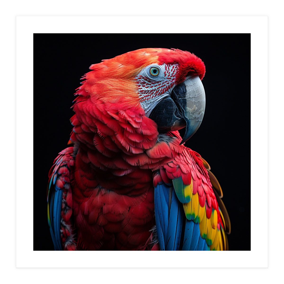 Scarlet Macaw Parrot Close Up Portrait  (Print Only)