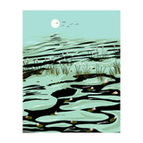 Dreamy Lake, Pastel Nature Botanical Jungle Landscape, Travel Pond Forest Plants Bohemian, Eclectic Scenic (Print Only) thumbnail