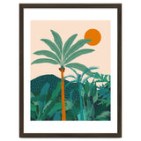 Palm Vibes, Tropical Vintage Botanical Nature, Illustration Mountains Landscape Adventure, Pastel Plants Wild Jungle Boho Forest thumbnail