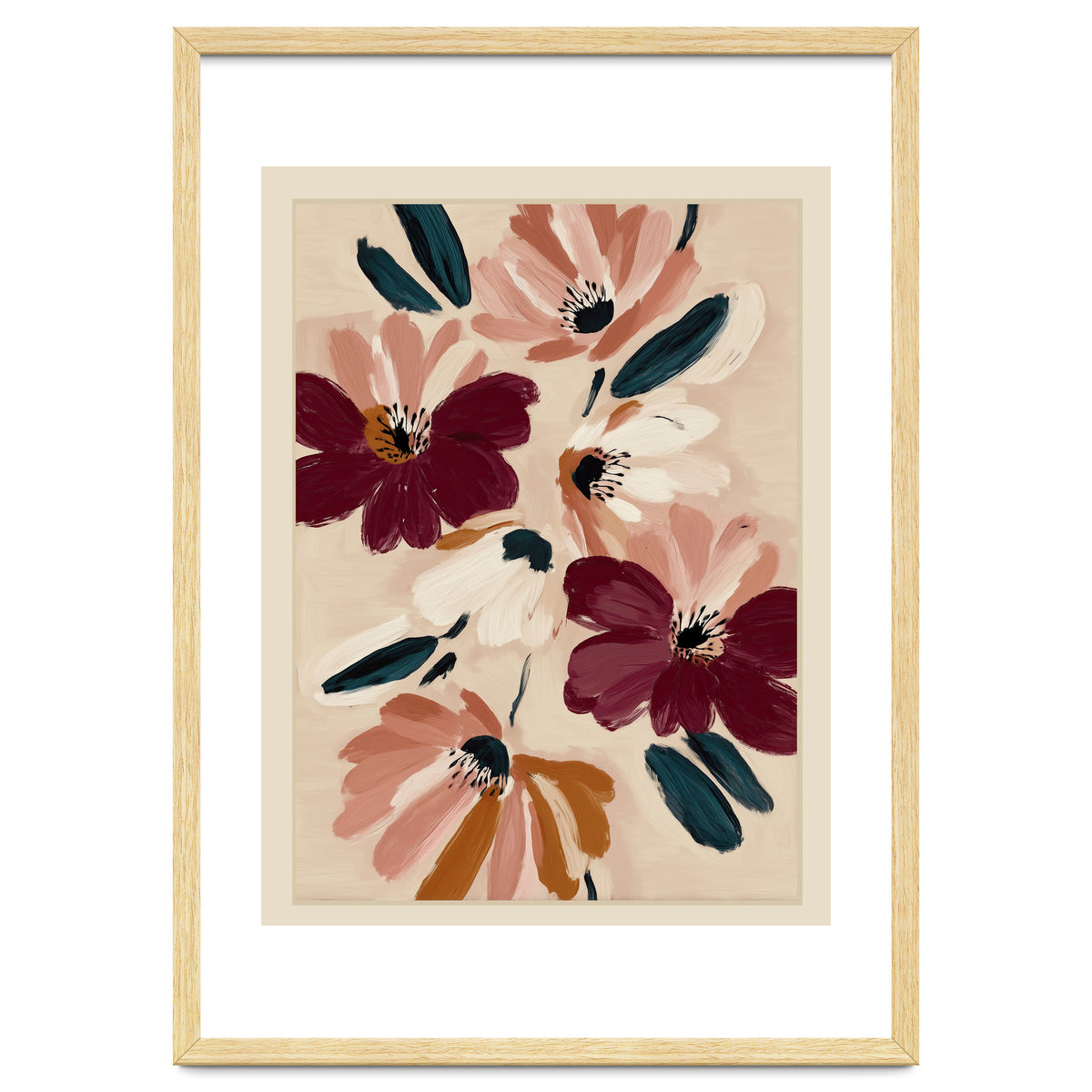 Blush And Wine Blossoms I