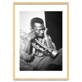 Jazz trumpeter Miles Davis early in his career playing in New York City, circa 1955. thumbnail
