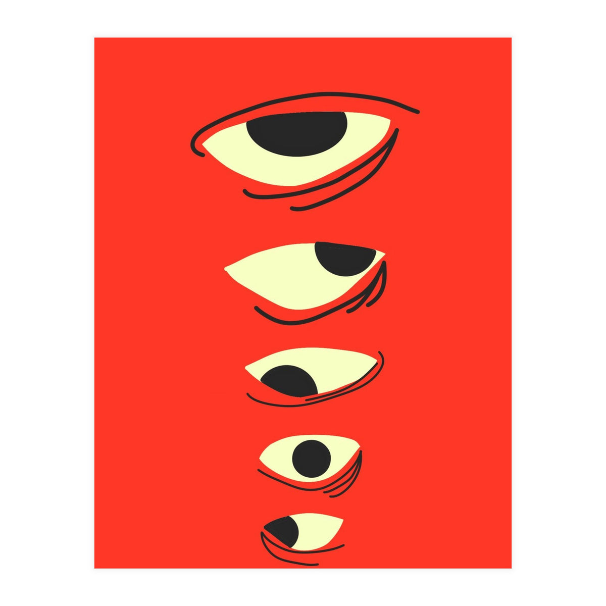 Abstract Eyes on Red Background (Print Only)