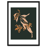 The Blooming Touch, Botanical Vintage Illustration, Dark Blush Bohemian Painting, Plants Nature Eclectic Classy Scandinavian thumbnail
