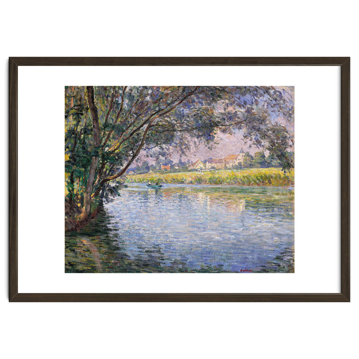 Henri Lebasque (Champigné, 1865-Le Cannet, 1937). Banks of the RIver Marne near Montévrain (ca. 1...