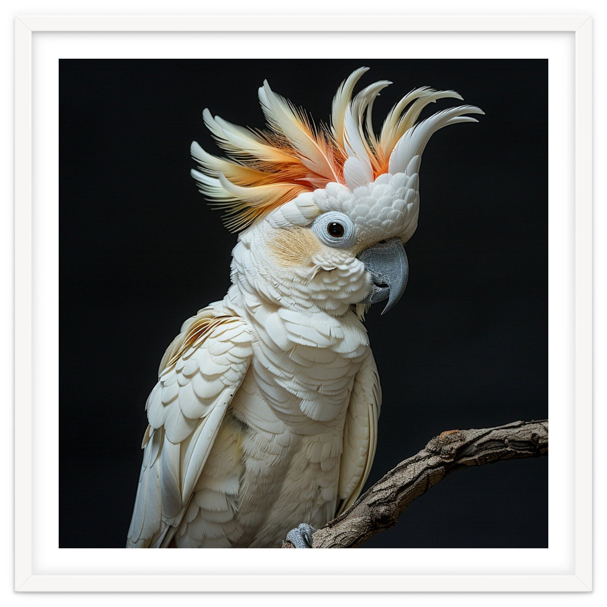 White Cockatoo Parrot Bird Perched On Branch