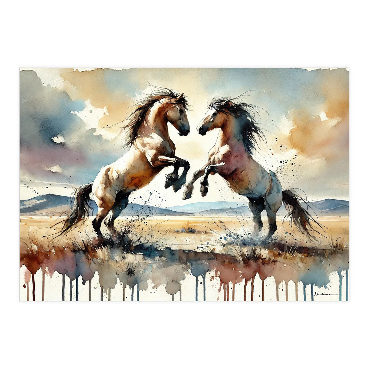 Rearing Horses (Print Only)