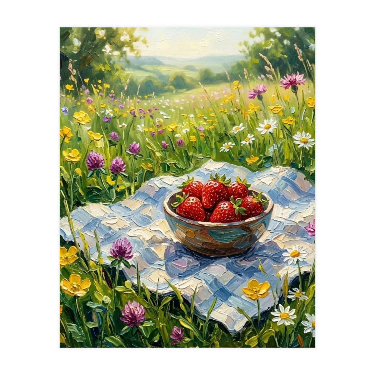 Summer Strawberries in the Meadow (Print Only)