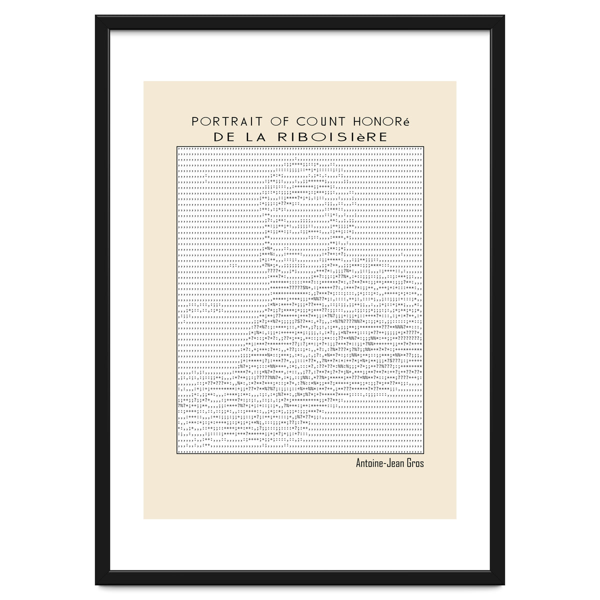 Portrait of Count Honoré de La Riboisière – Antoine-Jean Gros (ascii art)