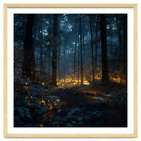 Enchanted Midnight Forest with Glowing Fireflies