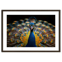 Close Up Peacock Displaying Its Feathers