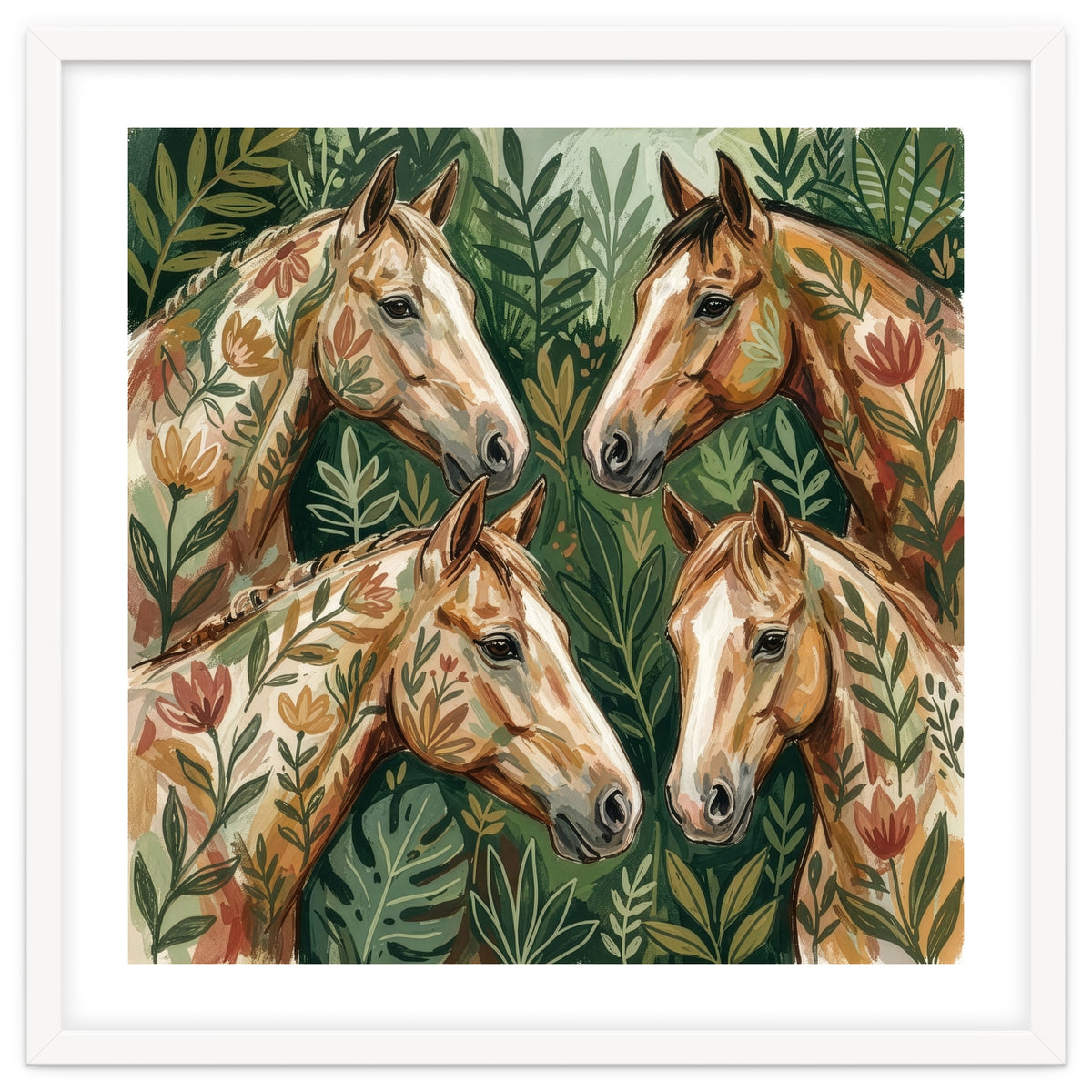 Majestic Floral Horses