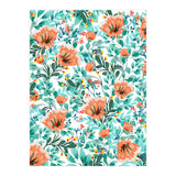 Tangerine Dreams, Orange & Mint Botanical Jungle Watercolor Painting, Colorful Plants Floral Summer (Print Only) thumbnail