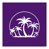 Palm Trees And Sunset in White (Print Only) thumbnail